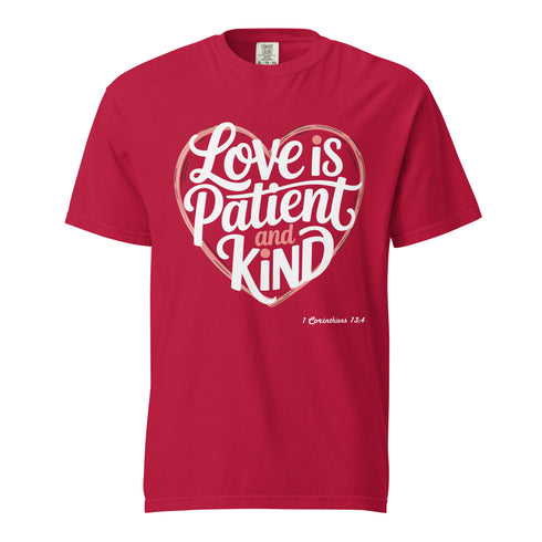 Love is Patient and Kind Christian Bible Verse T-Shirt